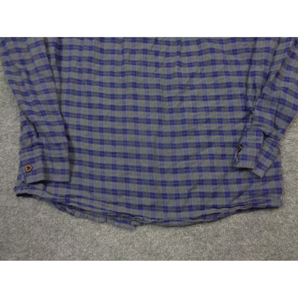 Blue Plaid Men's Casual Button Down Shirt - Picture 10 of 15